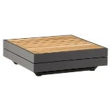 Kaffeetisch CUBO Teak/Alu graphite 74x74x22.5cm Holzart:Teak (Tectona grandis)Herkunft: Costa Rica