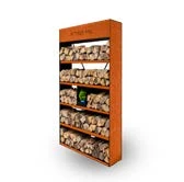 étagère pour bois de cheminée 120 corten, 120 x 220 x40 cm