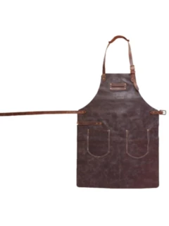 Lederschürze braun Gr. 3 mit 2 Taschen, gratis personalisierbar