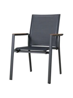 Chaise empilable alu FLY graphite Tex. Carbon grey