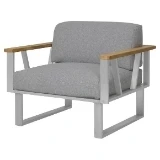 Fauteuil BELVEDERE inox/teak
