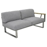 2er-Sofa BELVEDERE AL rechts Edelstahl/Teak Holzart:Teak (Tectona grandis)Herkunft: Indonesien