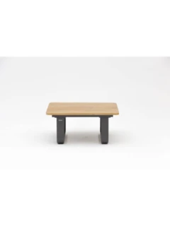 Table basse PARK  alu graphite/teck 80x80x36 cm