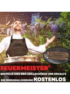 Premium Lederschürze Nappaleder rot 70x95 cm, gratis personalisierbar