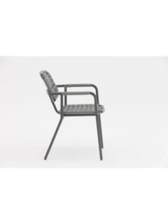 Chaise empilable alu COSTA graphite rope grey