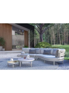 Chaiselongue WAVE alu light-taupe Sunproof "dark panna cotta"