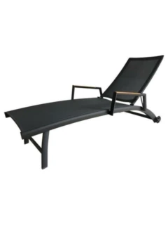 Chaise longue empilable FLY graphite