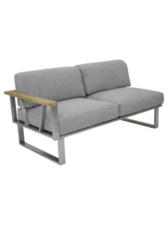 2er-Sofa BELVEDERE AL links Edelstahl/Teak Holzart:Teak (Tectona grandis)Herkunft: Indonesien