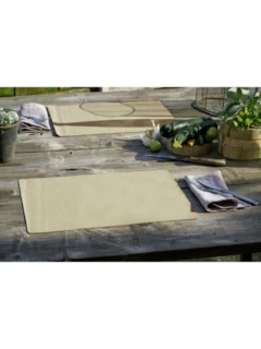 Set de table en cuir nappa beige 33 x 46 cm, avec gravure personnelle