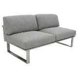 Elément milieu BELVEDERE inox/teak sans accoudoir