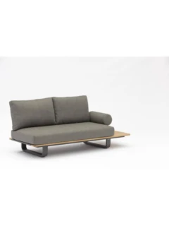Canapé PARK 2 pl. alu graphite/teck/rope