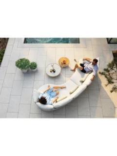 WAVE Chaiselongue Alu light-taupe 2 Stk. Dekokissen / Sunproof "dark panna cotta"