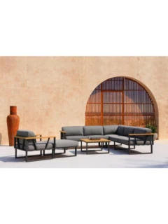 Canapé 3plcs. BELVEDERE graphite/teak