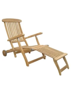 Deckchair BUENO m.Rollen + abn.Fussteil Holzart:Teak (Tectona grandis) Herkunft: Brasilien