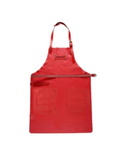 Premium Lederschürze Nappaleder rot 70x95 cm, gratis personalisierbar