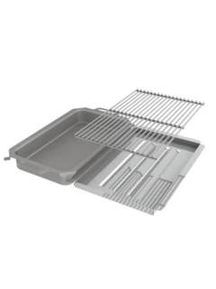 Zubehörset für Profi 3 (Pfanne) 1/2 Pfanne-1/2 Rost (dreiteilig) und Flammenabdeckung
