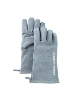 Handschuhe, Leder grau blau (Einheitsgrösse)