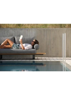 Fauteuil PARK, alu graphite/teck/rope