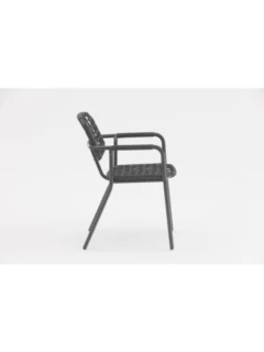 Chaise empilable alu COSTA graphite rope black