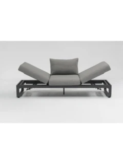 3-Sitzer FLY mit Liegefunktion 2020 Alu graphite, Stoff Olefin "mixed grey"