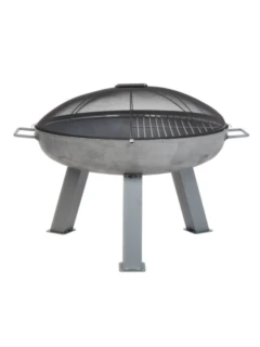 Boule de feu Ø 55cm 1/2 grille en acier chromé + couvercle en filet