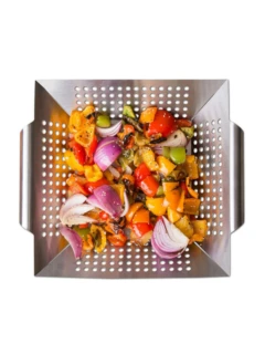 Gemüse-Grillkorb aus Edelstahl 31x31x6 cm