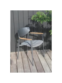 Chaise empilable alu HORNET graphite coussin "sutton grey"