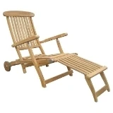 Deckchair BUENO m.Rollen + abn.Fussteil Holzart:Teak (Tectona grandis) Herkunft: Brasilien