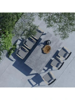 Alu Stapelsessel HORNET graphite Teak AL, Kissen Sunproof "sutton grey" Holzart:Teak (Tectona grandis)Herkunft: Costa Rica