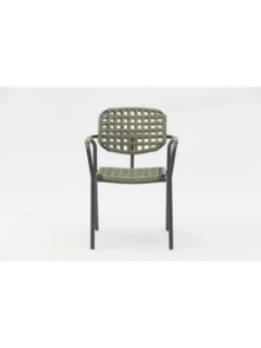 Chaise empilable alu COSTA graphite rope green