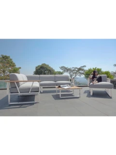 Canapé 3plcs. BELVEDERE inox/teak avec réglage à gauche