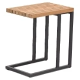 Table d'appoint CUBO Alu graphite/teck