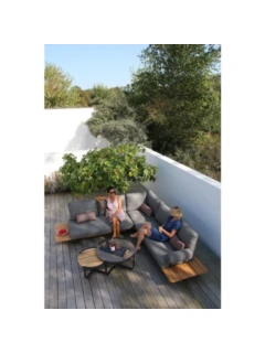 PARK Eckelement Alu graphite/teak/rope Stoff Sunproof "sutton grey" Holzart:Teak (Tectona grandis)Herkunft: Costa Rica