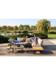 3-Sitzer FLY mit Liegefunktion 2020 Alu graphite, Stoff Olefin "mixed grey"