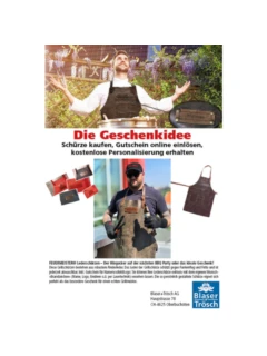 Lederschürze anthrazit Gr. 2 mit 2 Taschen, gratis personalisierbar