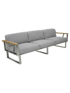 Canapé 3plcs. BELVEDERE inox/teak avec réglage à gauche
