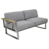 2er-Sofa BELVEDERE AL links Edelstahl/Teak Holzart:Teak (Tectona grandis)Herkunft: Indonesien