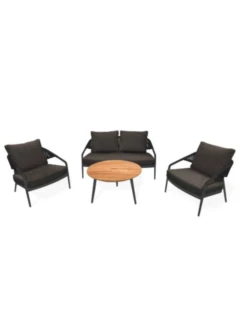 Fauteuil PIXEL alu graphite/rope