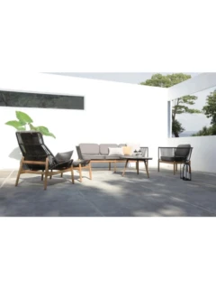 3-Sitzer POLLUX, Alu graphite mit Liegefunktion Holzart:Teak (Tectona grandis)Herkunft: Indonesien