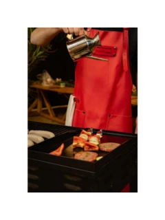Premium Lederschürze Nappaleder rot 70x95 cm, gratis personalisierbar