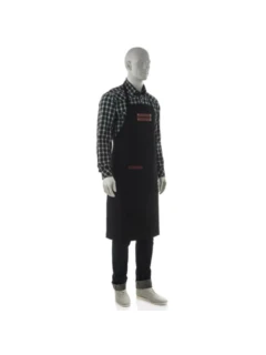 Latzschürze Textil, schwarz grössenverstellbar,gratis personalisierbar