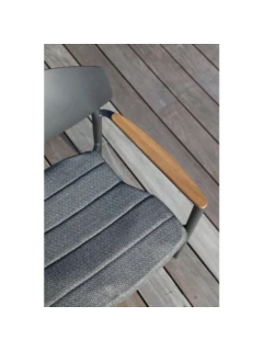 Chaise empilable alu HORNET graphite coussin "sutton grey"