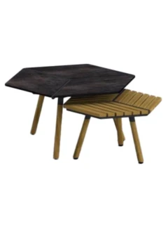 Table de salon POLLUX HPL, alu graphite