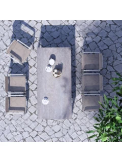 Cadre de table alu lignt-taupe 210x100x74cm 210x100x74cm