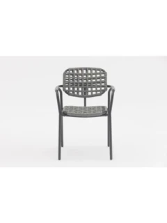 Chaise empilable alu COSTA graphite rope grey