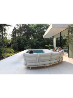 Chaiselongue WAVE alu light-taupe Sunproof "dark panna cotta"